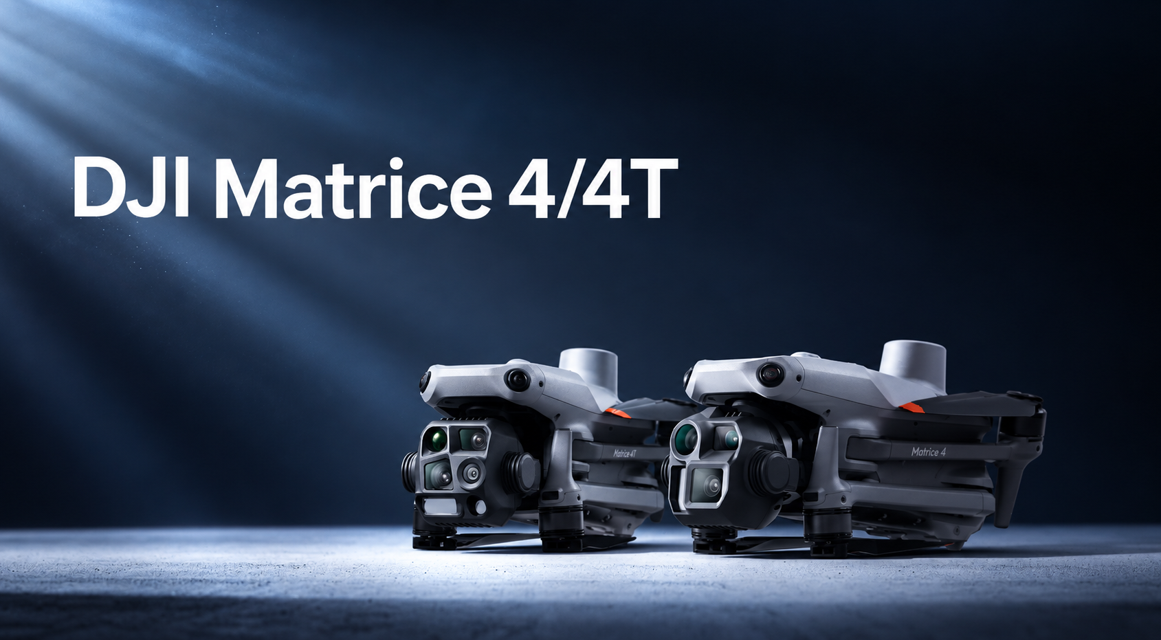 Droni DJI Matrice 4 e 4T su sfondo blu